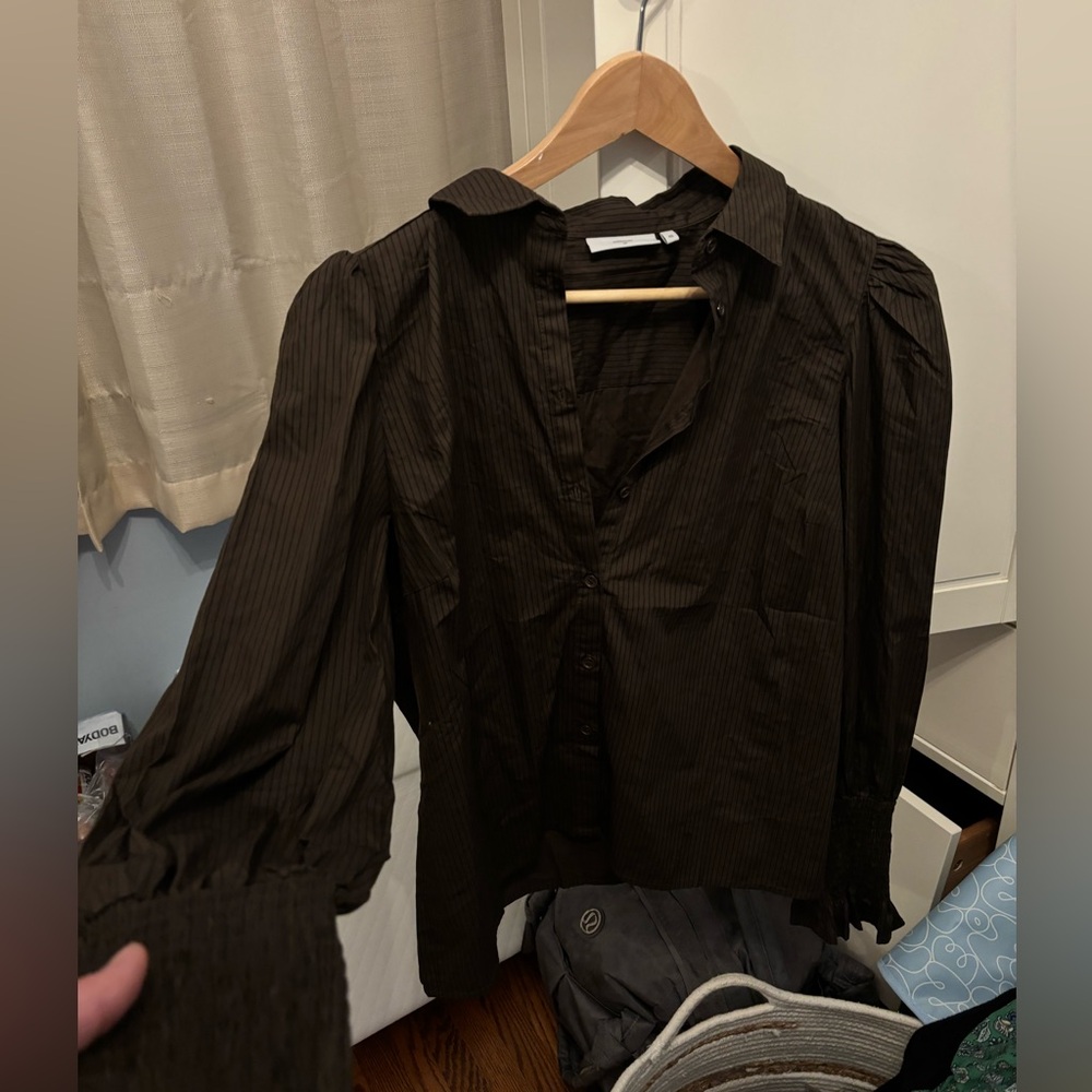 NWOT Minimum Chocolate Striped Blouse